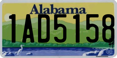 AL license plate 1AD5158