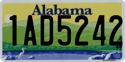 AL license plate 1AD5242