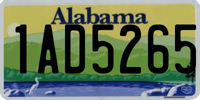 AL license plate 1AD5265