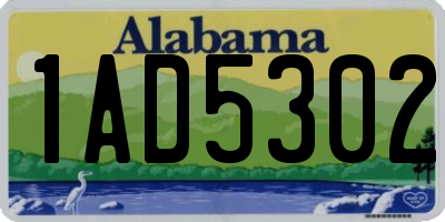 AL license plate 1AD5302