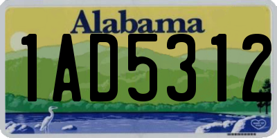 AL license plate 1AD5312