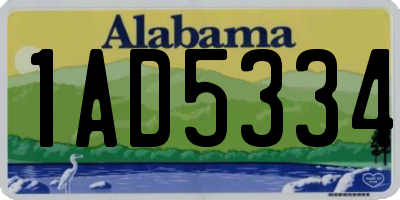 AL license plate 1AD5334
