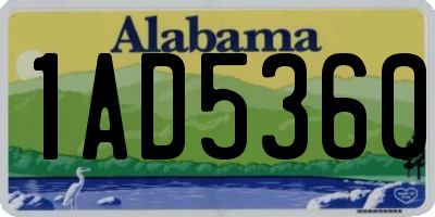 AL license plate 1AD5360