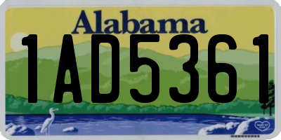 AL license plate 1AD5361