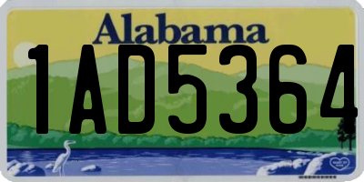 AL license plate 1AD5364