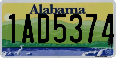 AL license plate 1AD5374