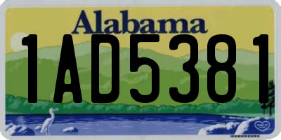 AL license plate 1AD5381