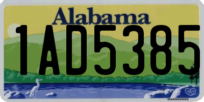 AL license plate 1AD5385