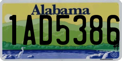 AL license plate 1AD5386