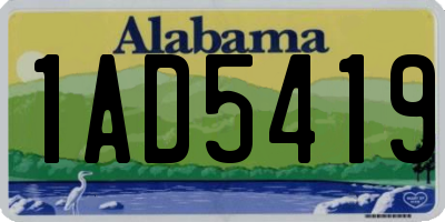 AL license plate 1AD5419