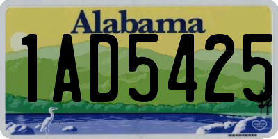 AL license plate 1AD5425