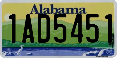 AL license plate 1AD5451