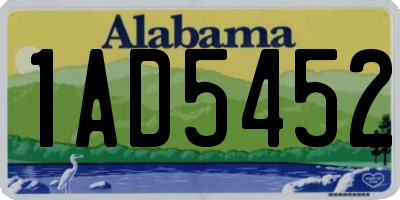 AL license plate 1AD5452