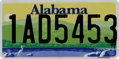 AL license plate 1AD5453