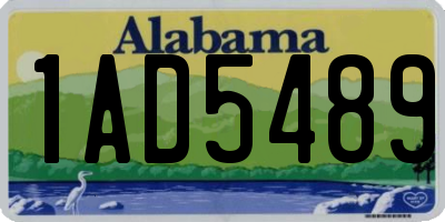AL license plate 1AD5489
