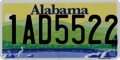 AL license plate 1AD5522