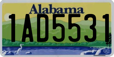 AL license plate 1AD5531