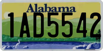 AL license plate 1AD5542