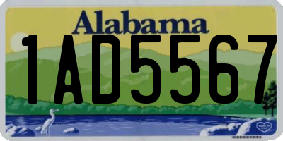 AL license plate 1AD5567