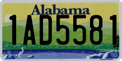AL license plate 1AD5581