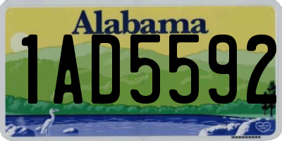 AL license plate 1AD5592