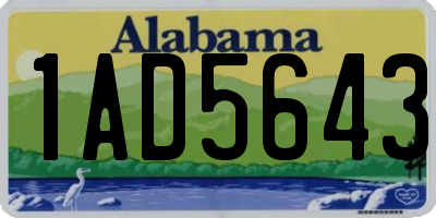 AL license plate 1AD5643