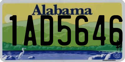 AL license plate 1AD5646