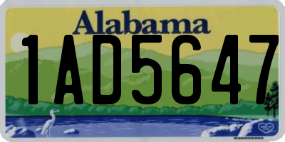 AL license plate 1AD5647