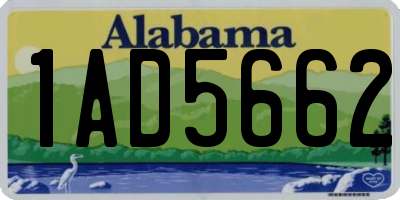 AL license plate 1AD5662