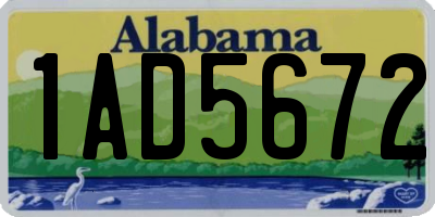 AL license plate 1AD5672