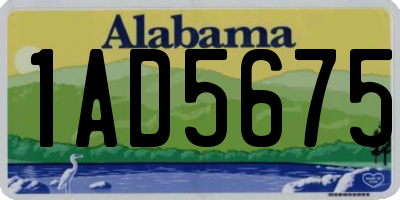 AL license plate 1AD5675