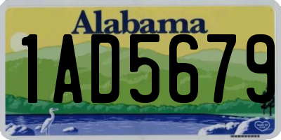 AL license plate 1AD5679