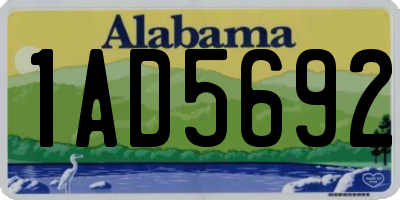 AL license plate 1AD5692
