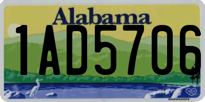 AL license plate 1AD5706