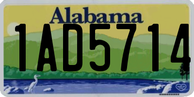 AL license plate 1AD5714