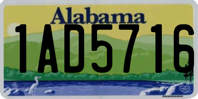 AL license plate 1AD5716