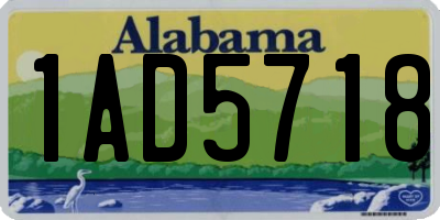 AL license plate 1AD5718