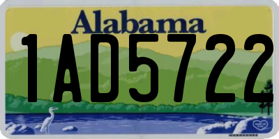 AL license plate 1AD5722