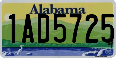 AL license plate 1AD5725