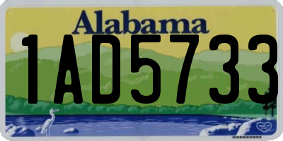 AL license plate 1AD5733