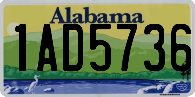 AL license plate 1AD5736