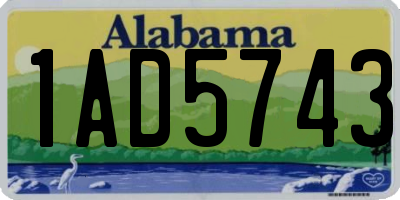 AL license plate 1AD5743
