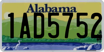 AL license plate 1AD5752