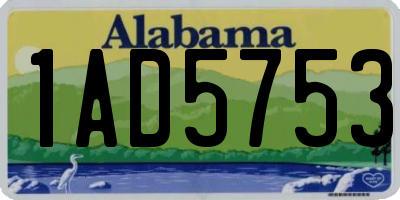 AL license plate 1AD5753