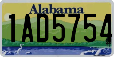 AL license plate 1AD5754
