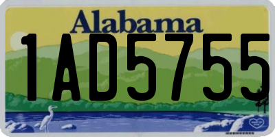 AL license plate 1AD5755