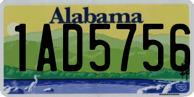 AL license plate 1AD5756