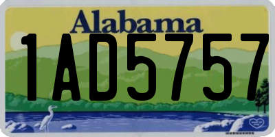 AL license plate 1AD5757