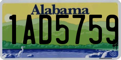 AL license plate 1AD5759