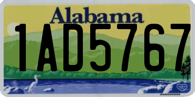 AL license plate 1AD5767